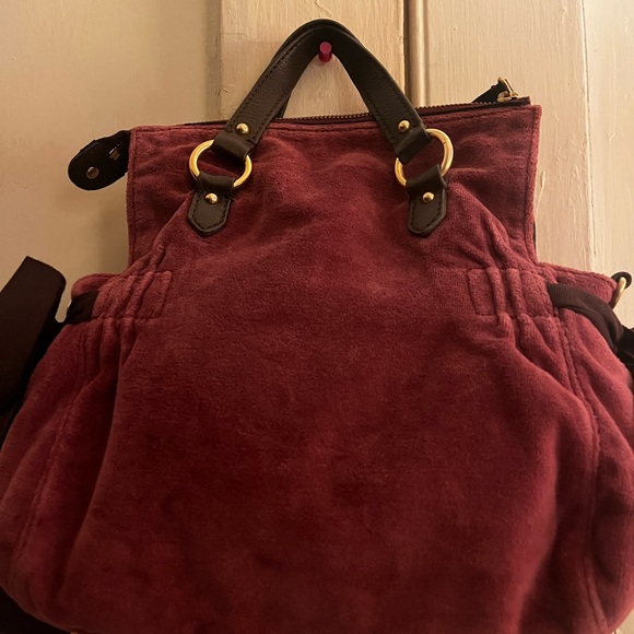 Vintage Juicy Couture Crown Embellished Burgundy Bag - Picture 3 of 3
